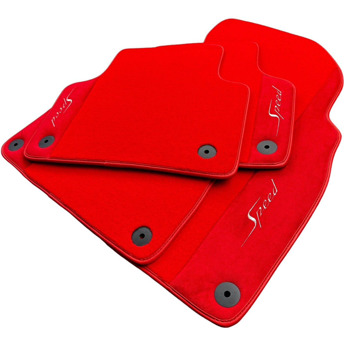 Red Floor Mats For Bentley Flying Spur (2013-2019) with Alcantara Leather - AutoWin