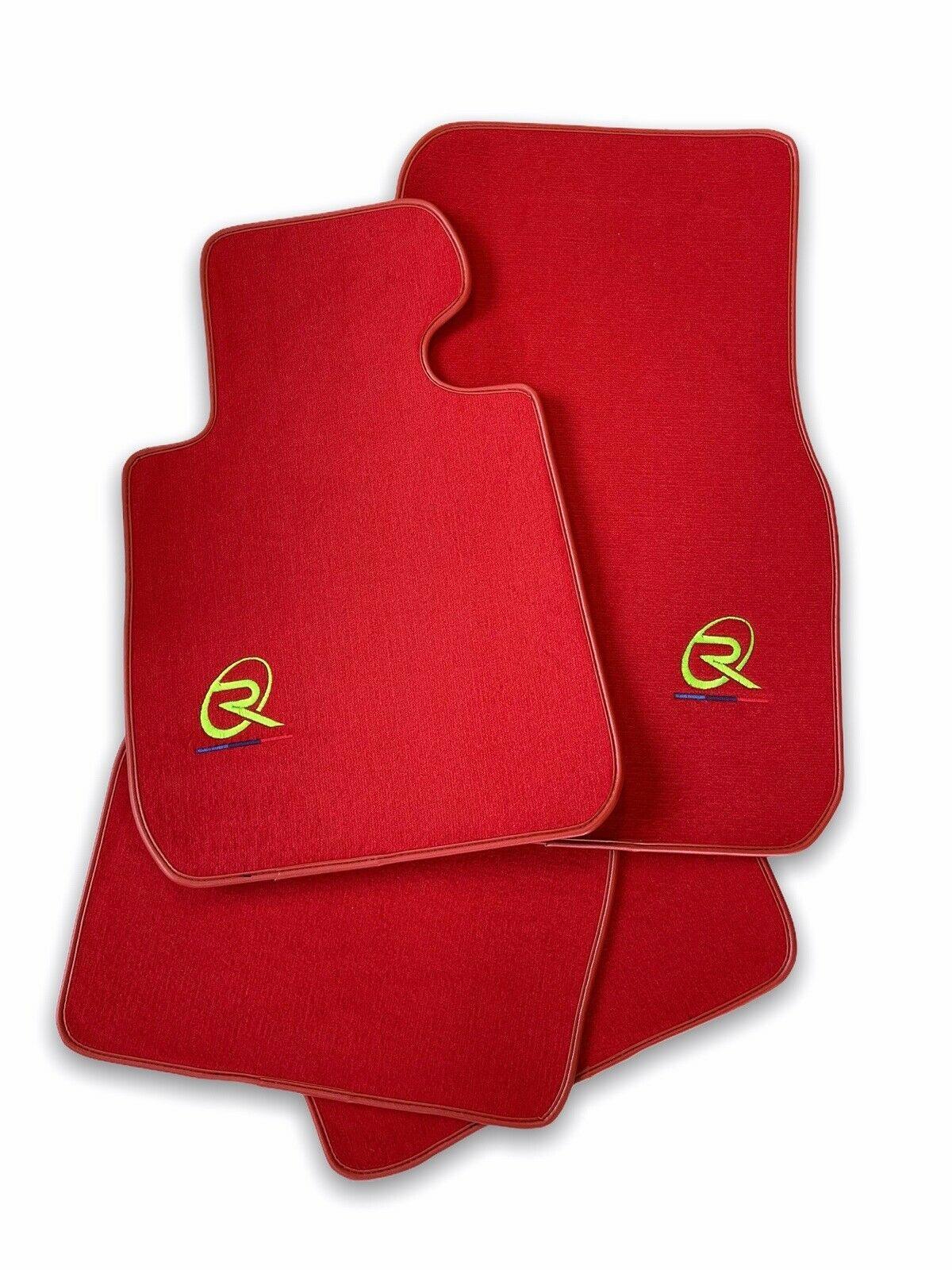 Red Floor Mats For BMW M5 E34 ROVBUT Brand Tailored Set Perfect Fit Green SNIP Collection - AutoWin