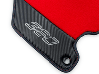Red Floor Mats For Ferrari 360 Modena 1999-2005 With Carbon Fiber Leather - AutoWin