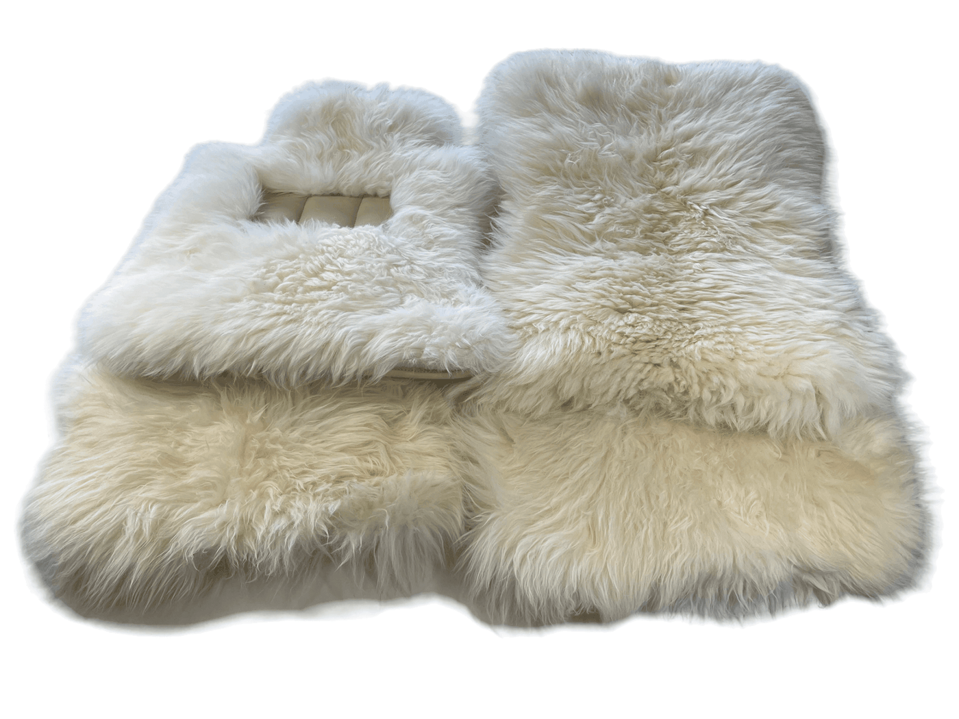 White Sheepskin Floor Mats For Rolls Royce Wraith 2013–2023 Er56 Design - AutoWin